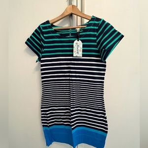 Hatley navy, stripped, colour block dress